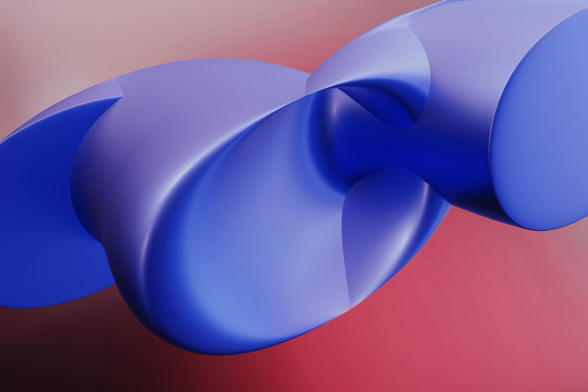 A blue 3D shape on a warm gradient, the Kroma colour tool