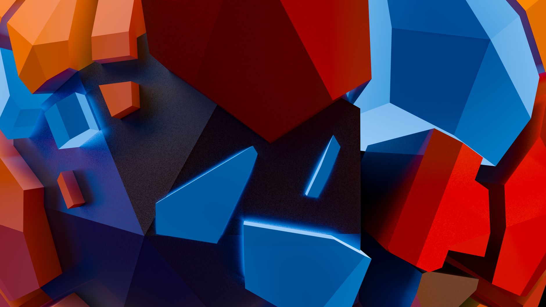 Colourful geometric shapes with a neon edge, the Vanguard launch